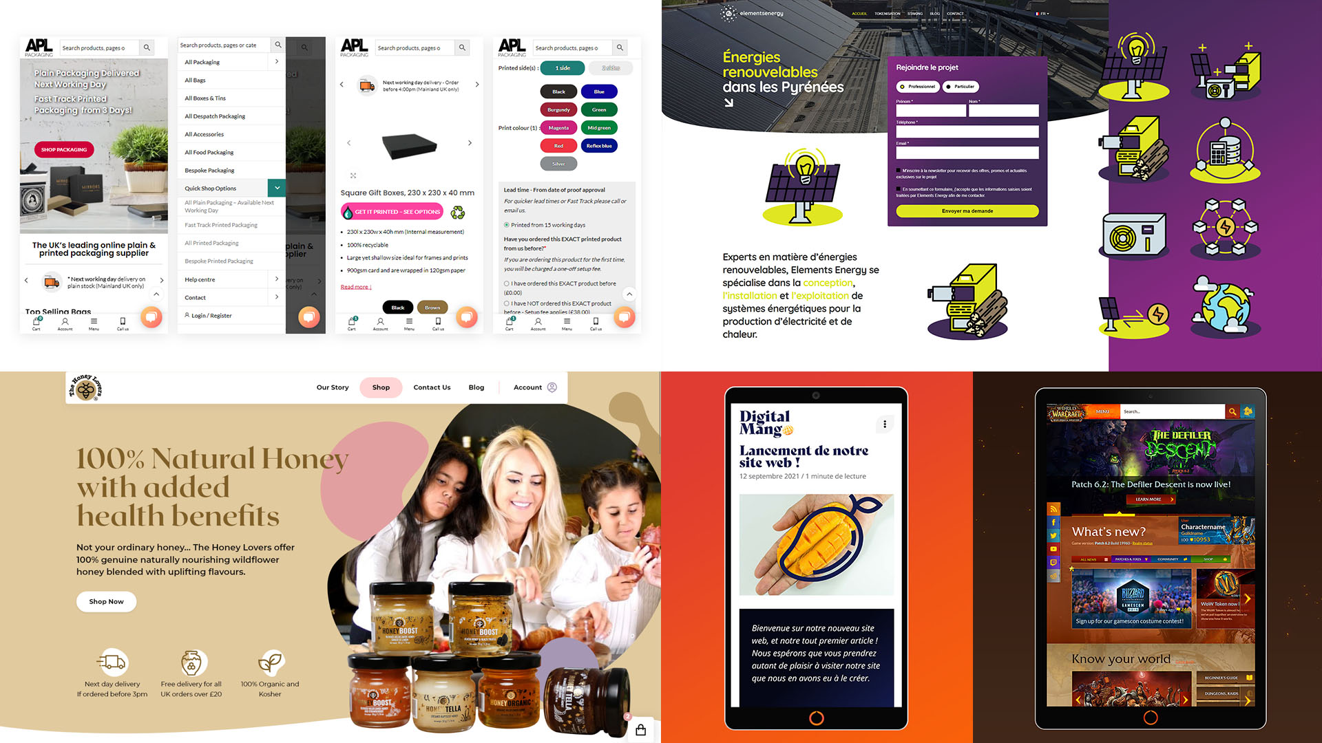 UI/UX, web design and front-end development projects